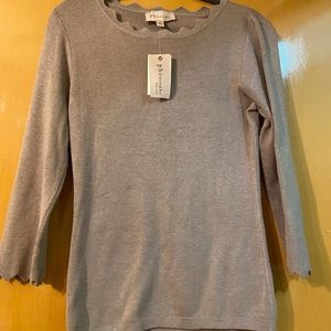 Philosophy Tan Sweater with scalloped detail - NWT